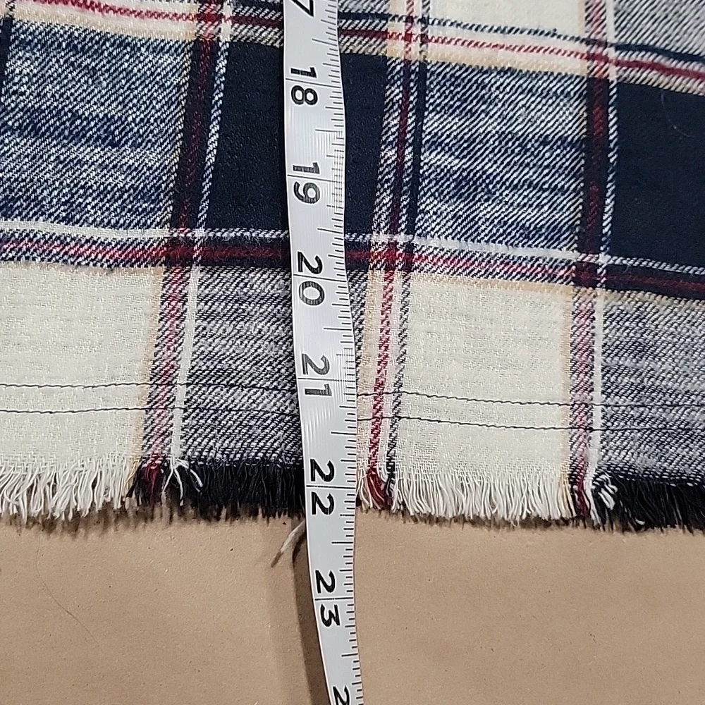 Maurices Size M Two Tone Button Down Plaid Flannel Shirt with Frayed Hem